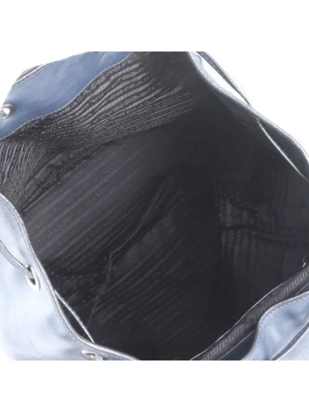 Prada Leather Backpack Shoulder Bag Navy